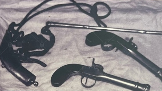 Six inoperable flintlock pistols were stolen from a Stuart Park home. Picture: PFES