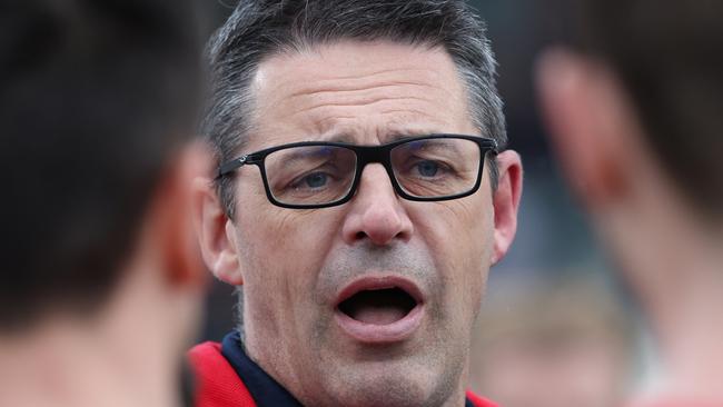 Redlegs head coach Jade Rawlings during the Round 16 SANFL match between Norwood and South Adelaide at Norwood Oval in Adelaide, Saturday, August 12, 2023. (SANFL Image/David Mariuz)