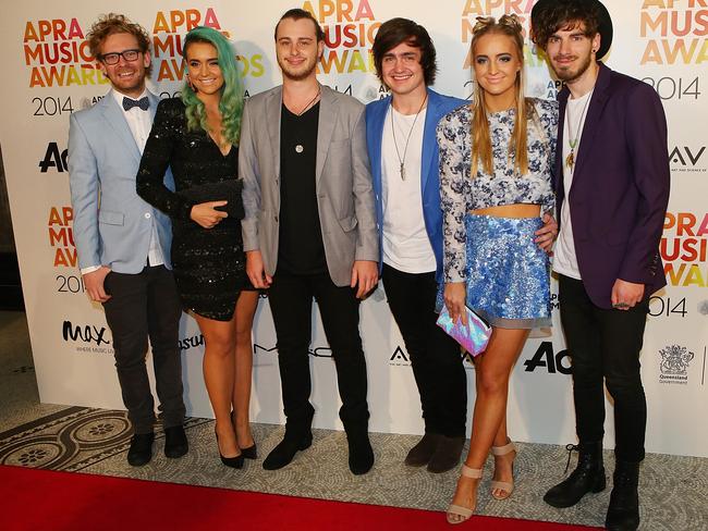 popular live act ... Sheppard arrives at the APRA Awards. Picture: Chris Hyde/Getty Images