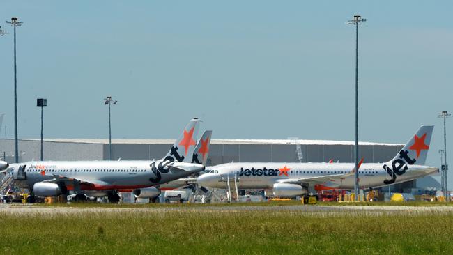 Alan Joyce suggested that because half of the $100m in travel credits held by Jetstar were for fares of under $100, they were hardly worth worrying about. Picture: NCA NewsWire / Andrew Henshaw