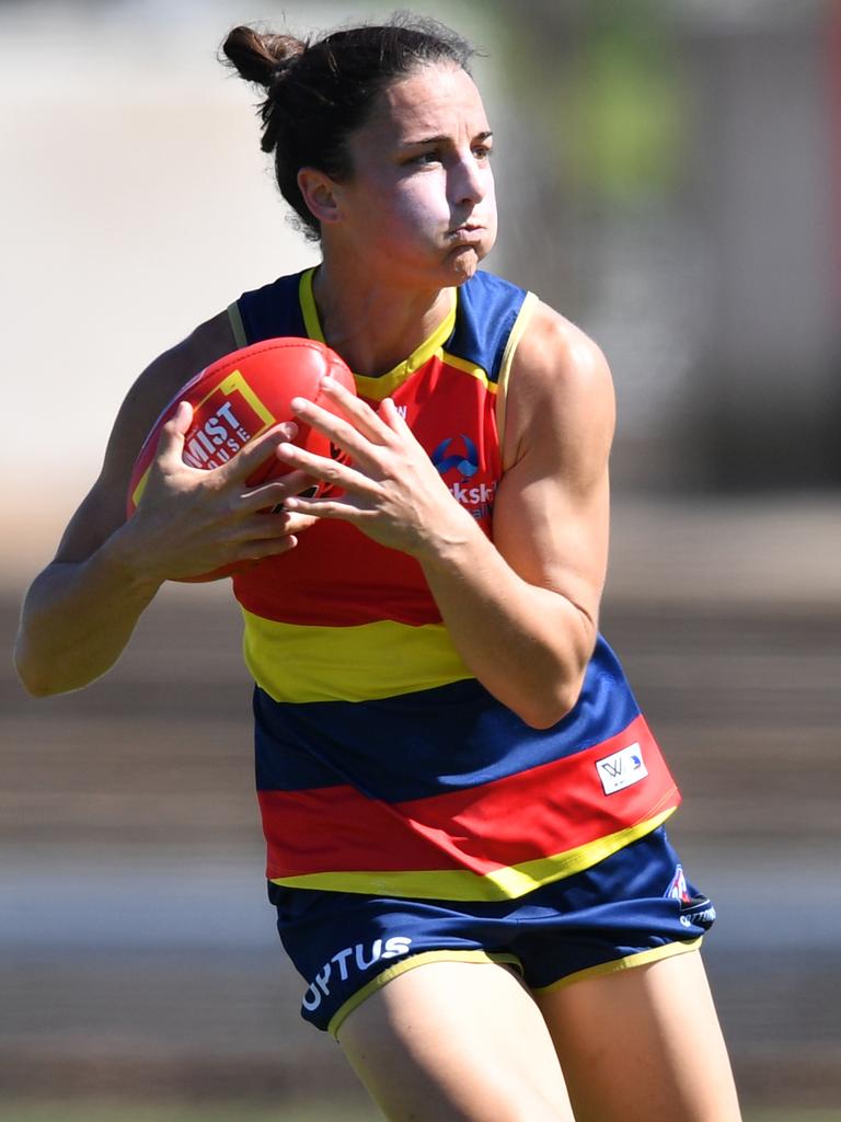 Foley in action for the Crows, where she has amassed 40 games as a foundation. Picture: AAP