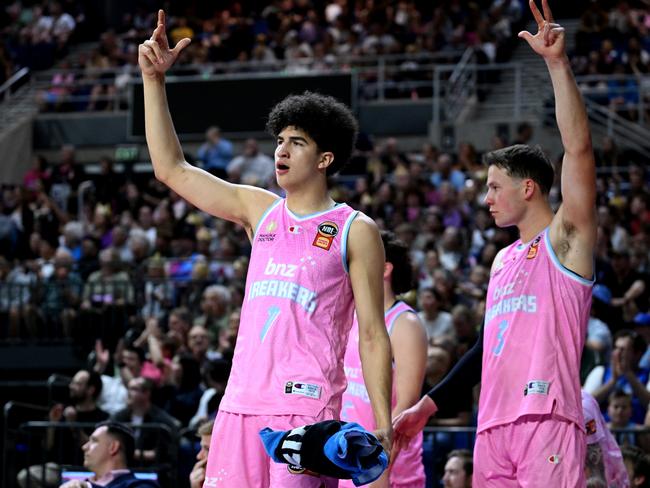 Karim Lopez (L) has been a stand out Next Star for the Breakers. Picture: Joe Allison/Getty Images