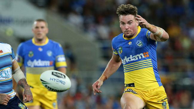 Eels Clint Gutherson. The Gold Coast Titans vs the Parramatta Eels at CBUS Super Stadium at the Gold Coast. Pic Peter Wallis