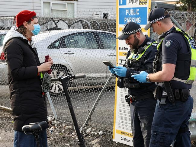 Police are cracking down on e-scooter riders in Brunswick after the death of a rider last month. Picture: Ian Currie