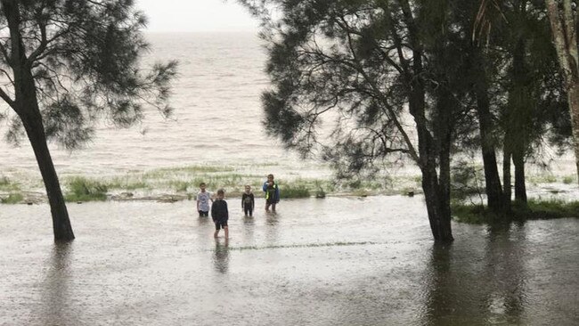 Flooding at the Central Coast home of the Olympic sailors. Pics: Supplied