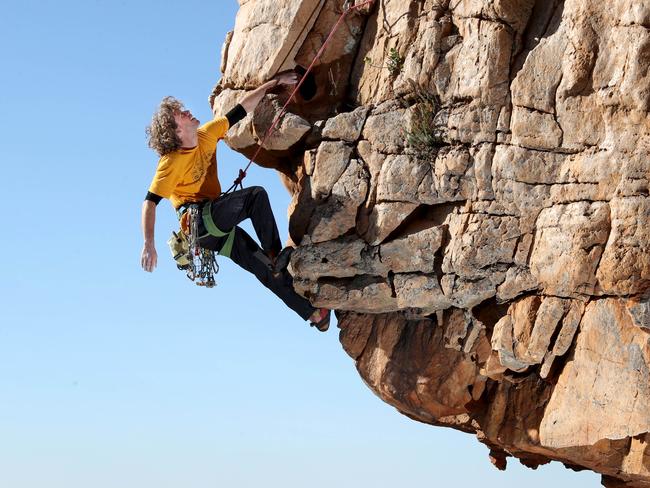 26/06/2019 Climber John Fischer on Castle Crag at Mt Arapiles Victoria. Picture: David Geraghty / The Australian.