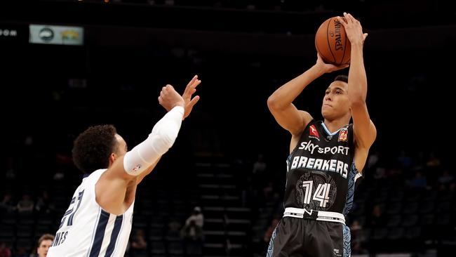 RJ Hampton in action for the Breakers. Picture: Donald Page/Getty