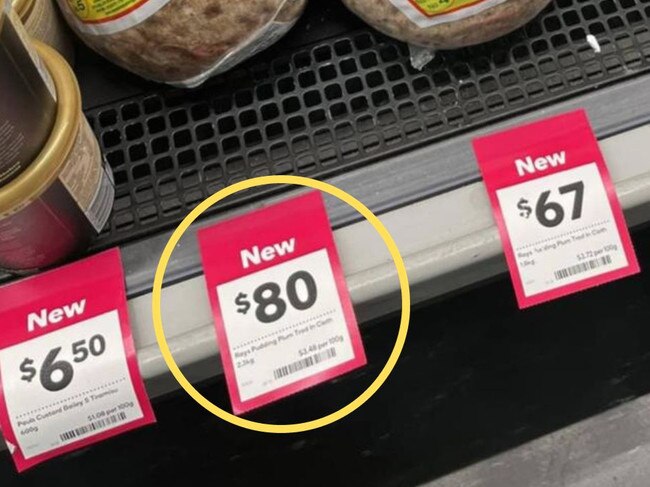 Woolworths shopper spots $80 price tag on a popular Christmas item. Picture: Facebook