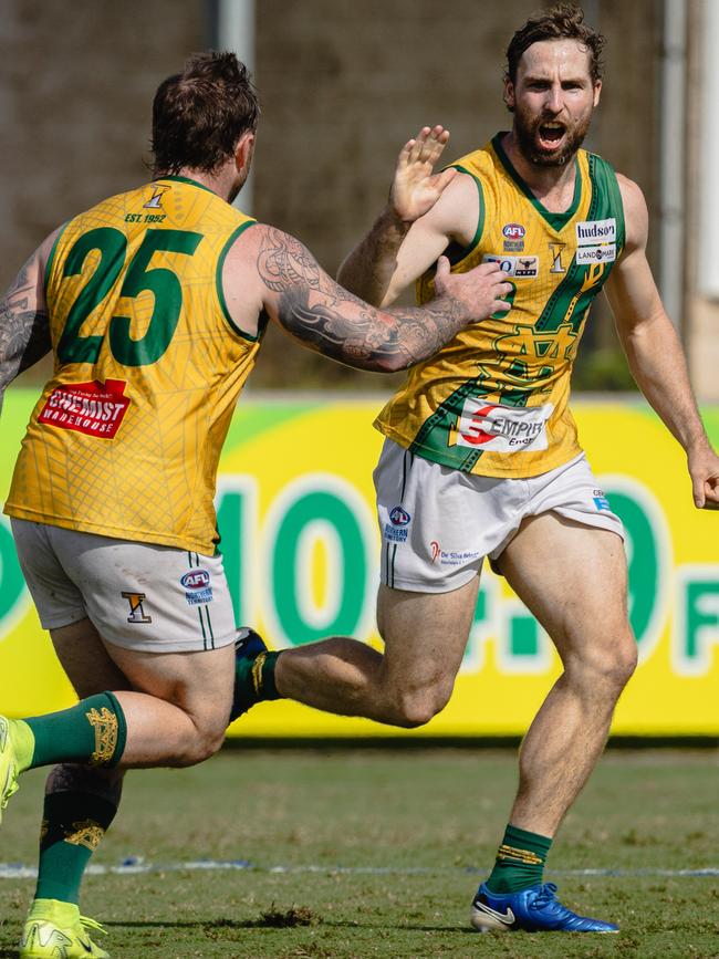 Jack Landt and Dylan Landt as St Mary's took on Waratah in the 2024-25 NTFL men's elimination final. Picture: Pema Tamang Pakhrin