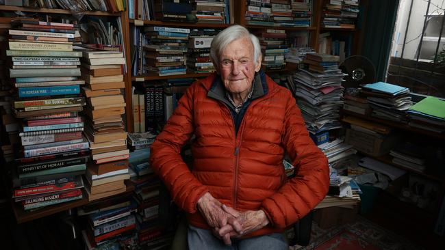 Grahame Budd, 94, at his home in Glebe. Picture: John Feder/The Australian