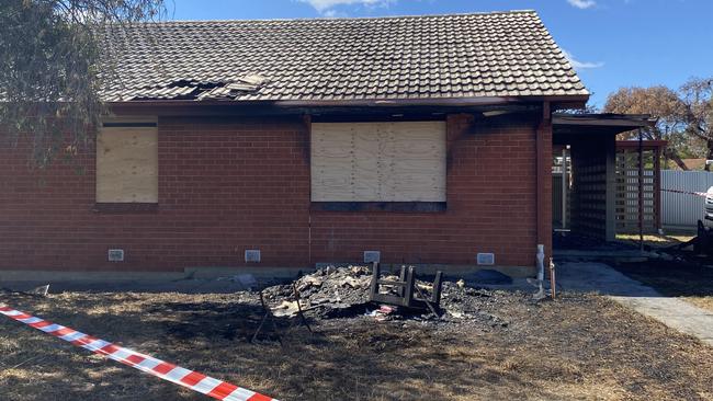 A home in the area after it was torched on the 28th March. Picture: Todd Lewis