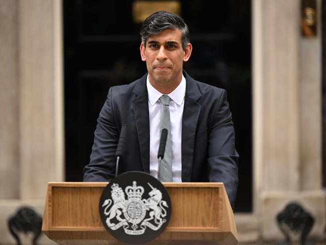 Rishi Sunak reveals he will be formally resigning as Prime Minister of the UK and his plans to step down as the leader of the Conservative Party. Picture: Getty Images