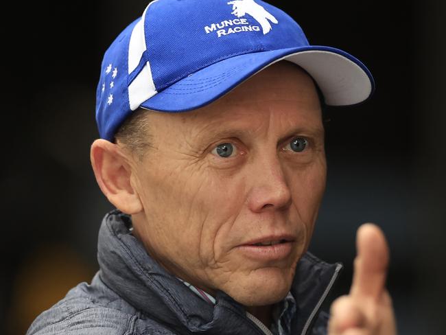 SYDNEY, AUSTRALIA - SEPTEMBER 01: Trainer Chris Munce looks on during Canterbury Barrier Trials on September 01, 2022 in Sydney, Australia. (Photo by Mark Evans/Getty Images)