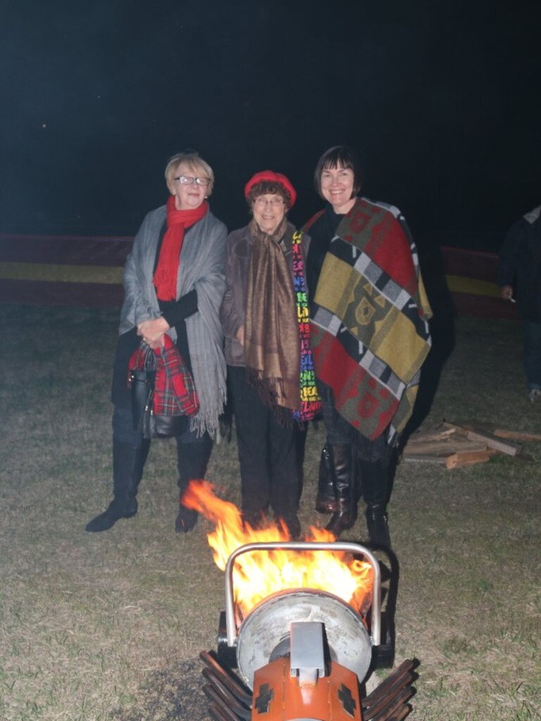 Robyn Gough, Jean Kuhn and Jenny Klibschon at the Killarney Bonfire and Fire Drum night last Saturday on Saturday, July 24, 2016.