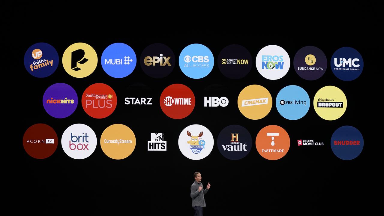 Peter Stern, Apple Vice President of Services, speaking about Apple’s revamped TV ecosystem. PictureL: Tony Avelar