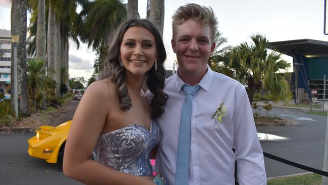 Bridget Linthwaite and Luke Goode at the Sarina State High School formal at the MECC, Mackay, on Thursday November 19. Picture: Zizi Averill