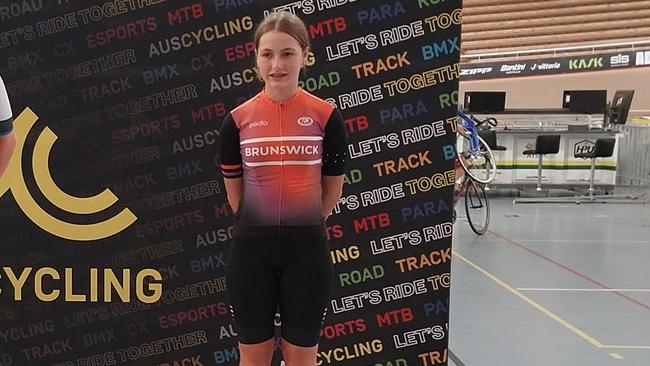 Nicola Morris has already represented her state at a national track titles. Picture: Brunswick Cycling Club.