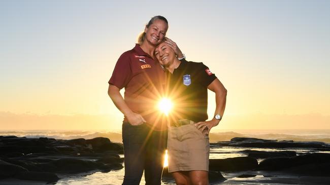 Women's State of Origin coaches Tahnee Norris (Queensland Maroons) and Kylie Hilder (NSW Blues)