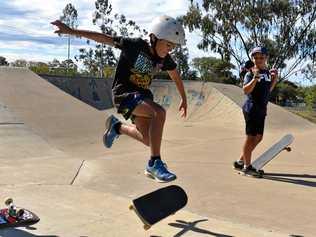 STOKED: Bodie Higgins mastered new tricks at the Jay Hetherington skateboarding workshop. Picture: Jorja McDonnell