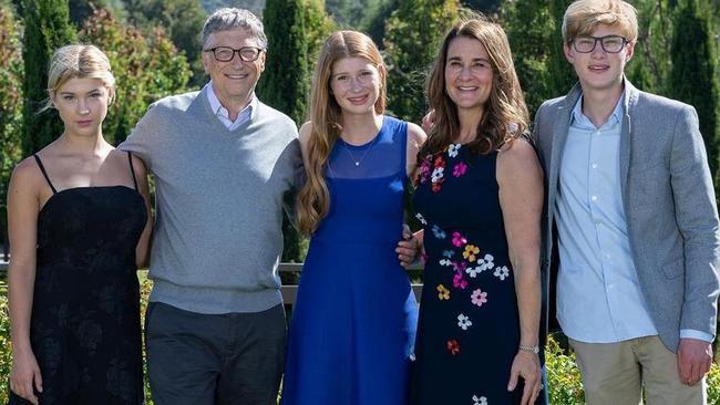 Bill and Melinda Gates, with their family. Picture: Facebook.