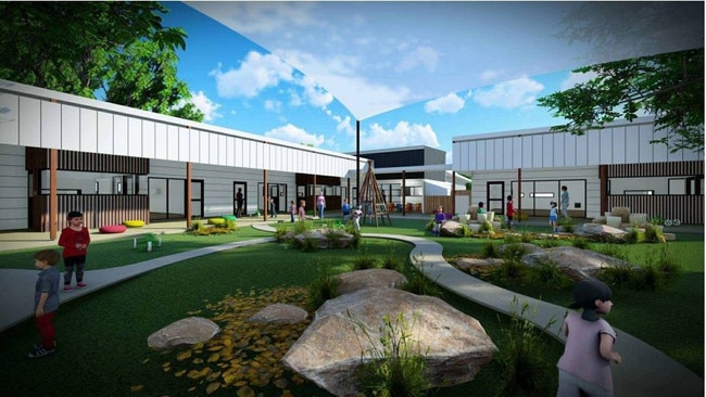 A concept image of the outdoor area of the proposed new childcare centre for 54 Warner Rd, Warner. Image: DA Tracker/Moreton Bay Regional Council