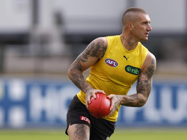 Injury plagued superstar Dustin Martin’s seasons before his retirement often put him on the fallen premium list. Picture: Michael Klein