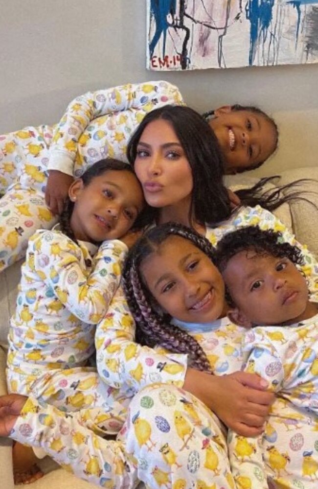 Kim Kardashian says it’s hard being a single mum to four children. Picture: Kim Kardashian/Instagram