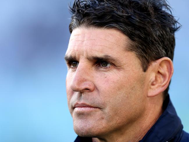 SYDNEY, AUSTRALIA - JUNE 10: Interim Eels coach, Trent Barrett looks on prior to the round 14 NRL match between Canterbury Bulldogs and Parramatta Eels at Accor Stadium, on June 10, 2024, in Sydney, Australia. (Photo by Brendon Thorne/Getty Images)