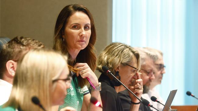 Cairns Mayor Amy Eden chairs her first council ordinary meeting at the council chambers. Picture: Brendan Radke