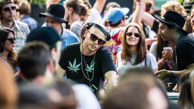 ‘Erb enthusiast. Sugar Mountain Festival at Victorian College of the Arts, Melbourne. Tom Trago performs in the Boiler Room. Photo Stuart Walmsley