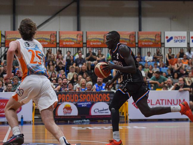 Makuach Maluach had 20 points in the first half against Cairns Marlins in Round 2 of NBL1 North. Picture: Pema Pakhrin.