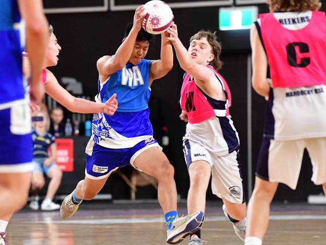 The Vicki Wilson Championship also includes the best young male netball talents rising through the ranks. Photo: Patrick Woods.