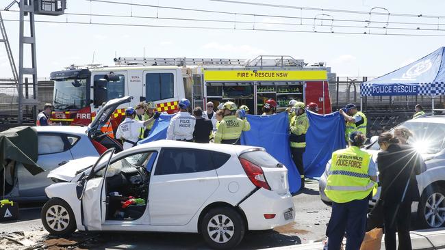 Dozens of emergency service workers were on scene. Picture: NewsWire / John Appleyard