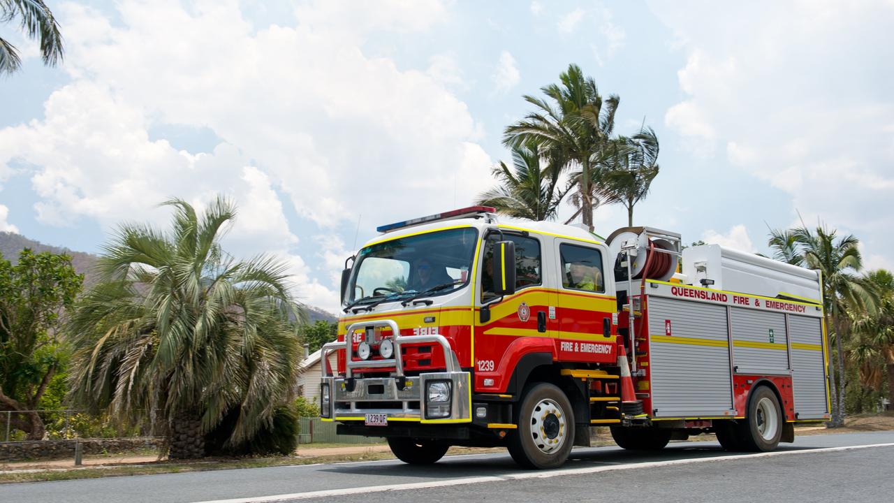 Fire-fighters are responding to reports of a visible flame on the roof of a home in the Gladstone region near a solar panel.