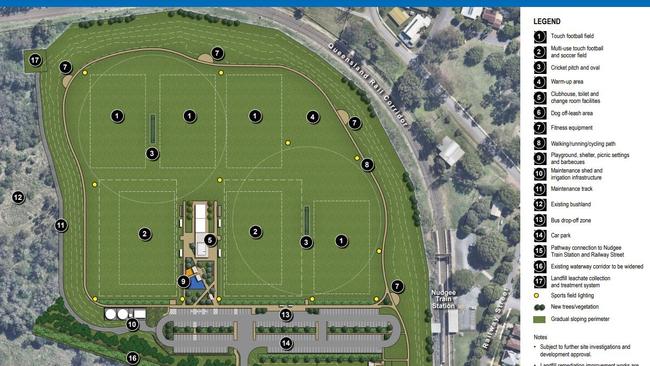 The draft concept plan for Nudgee Recreation Reserve. Image: Brisbane City Council