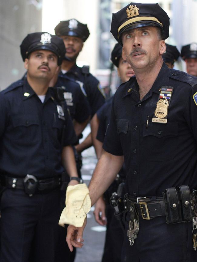 Pena (left) in 2006 film World Trade Center with Nicolas Cage. Picture: Paramount