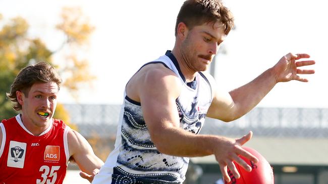 Geelong VFL player Jye Chalcraft is a big signing for Shepparton United. Photo by Kelly Defina/AFL Photos/via Getty Images