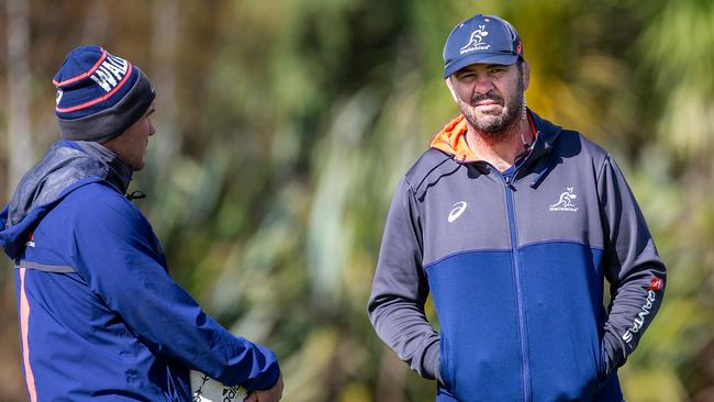 Wallabies coach Michael Cheika deep in thought on tour on Waiheke Island.