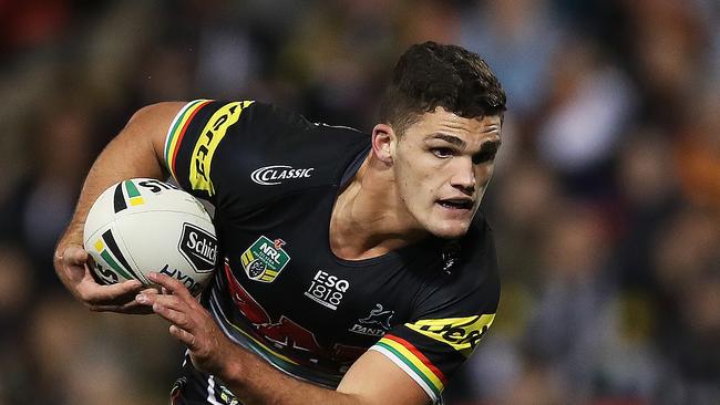 <a capiid="dab79c2625dbc2abf1332680fe518483" class="capi-video">Leaping Panther's stunning try</a>                     Penrith's Nathan Cleary during NRL match between the Penrith Panthers and Wests Tigers at Penrith Stadium. Picture. Phil Hillyard