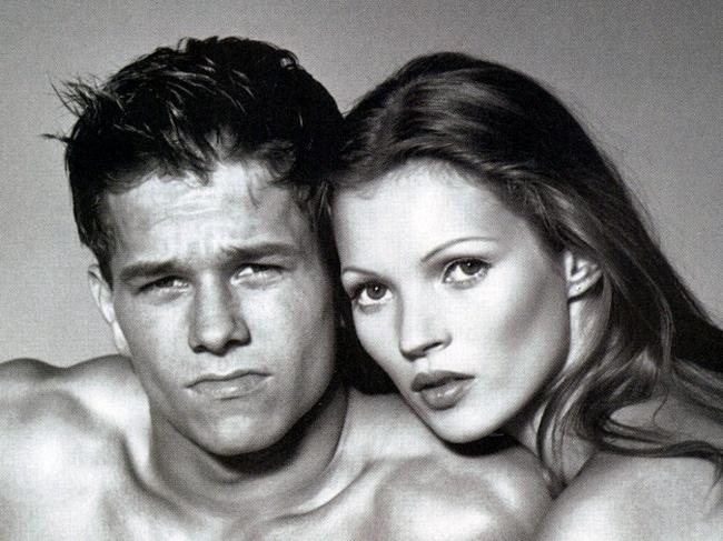 Actor Mark Wahlberg and model Kate Moss in Calvin Klein's 1992 underwear campaign. Picture: Calvin Klein