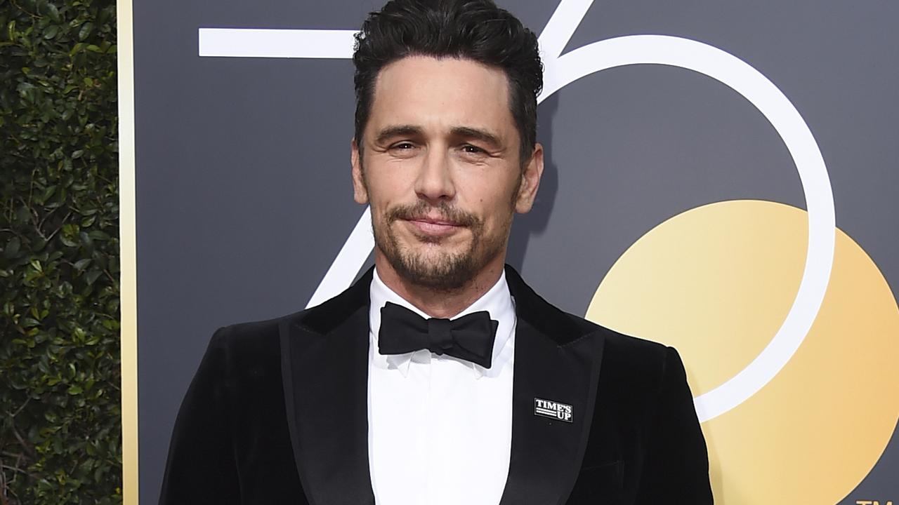 Franco at the 2018 Golden Globe Awards wearing a Time’s Up pin. Picture: Jordan Strauss/Invision/AP