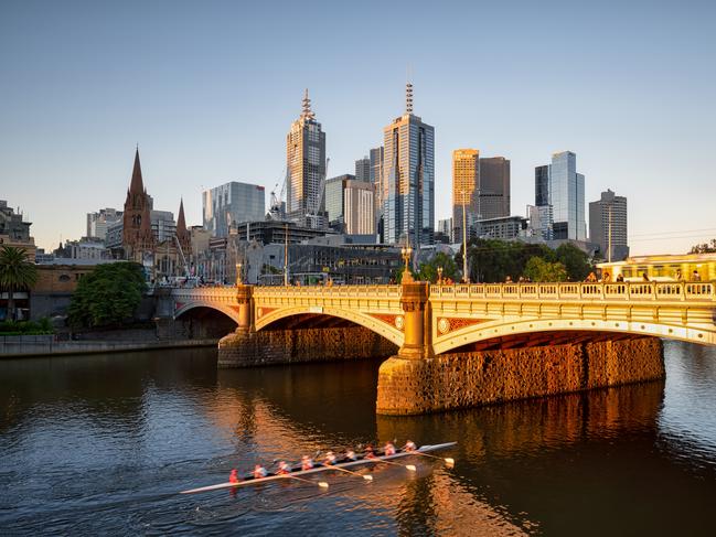 This image was captured at Melbourne, Australia at sunset moment, from where can see the whole city center in the middle. The river in picture is famous Yarra River.Escape 13 October 2024Cover StoryPhoto - iStock