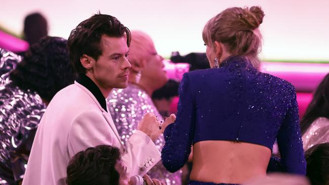 Pop exes Styles and Taylor Swift hung out during the Grammys ceremony. Picture: Getty