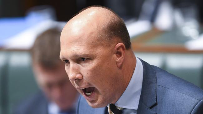 Home Affairs Minister Peter Dutton is the person who decides whether someone is of good character and will be granted a visa. (Pic: Lukas Coch/AAP)