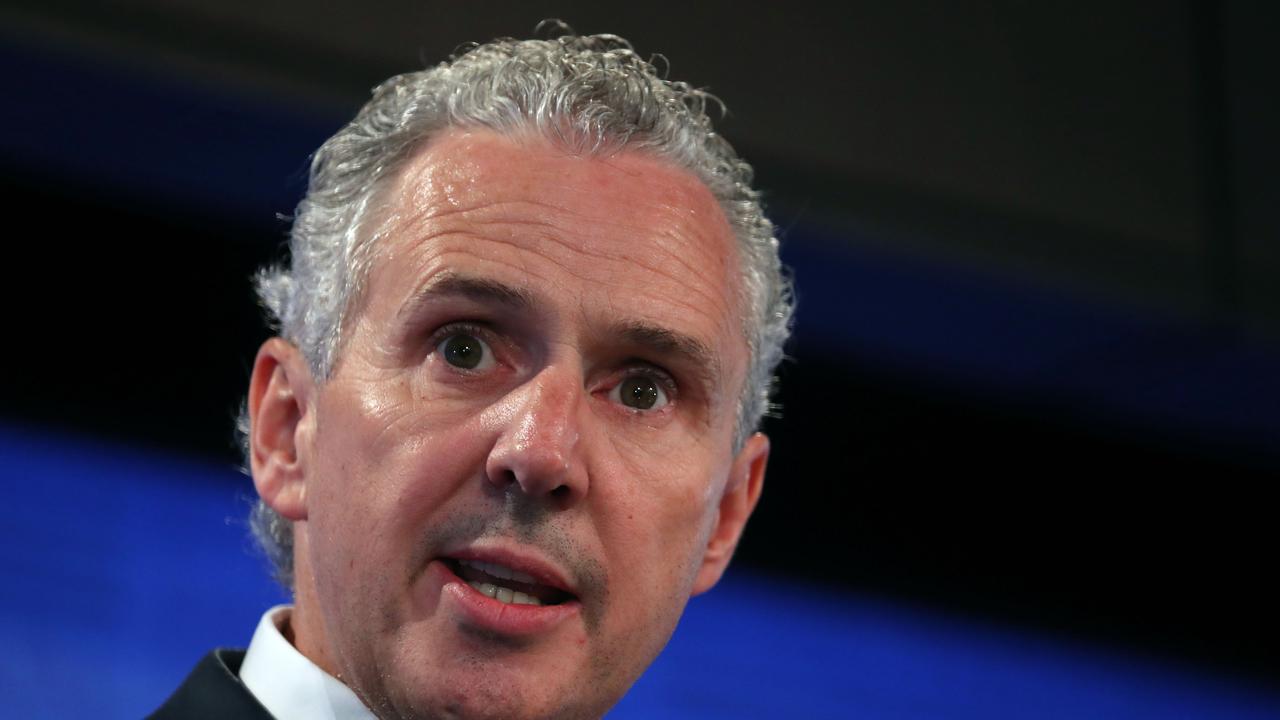 Telstra chief Andy Penn during an address at the National Press Club in Canberra. Picture: Gary Ramage