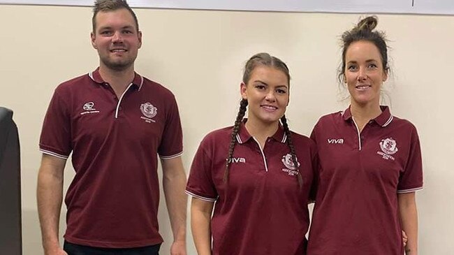 SFL skipper Michael Galley with his twin SFL women's captain Kate Galley and older sister Jaime Norup. Picture: Supplied