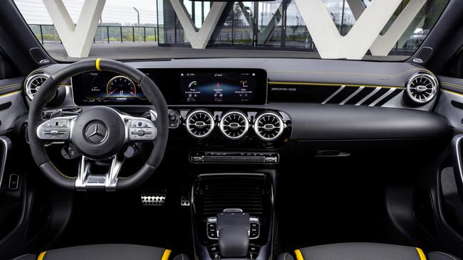 The interior of a 2019 Mercedes-AMG A45 S.