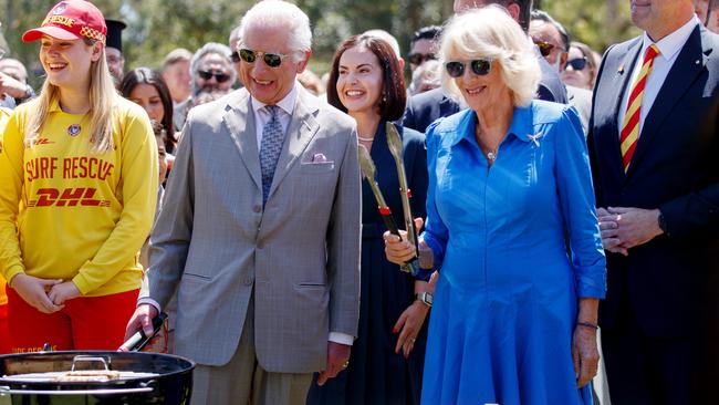 King Charles III and Queen Camilla put their cooking skills to good use on the barbecue. Picture: NewsWire / Nikki Short