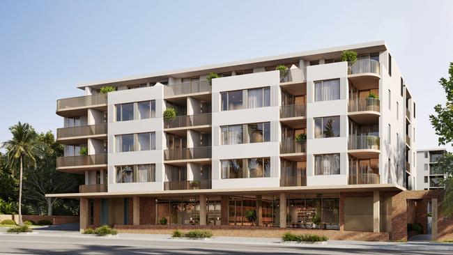 An artist's impression of the mega-apartment development at Dee Why that will accommodate 218 units and four retail outlets. Developers are asking planning authorities to allow them to make some “refinements” to the $60 million plans. Picture: Landmark Group