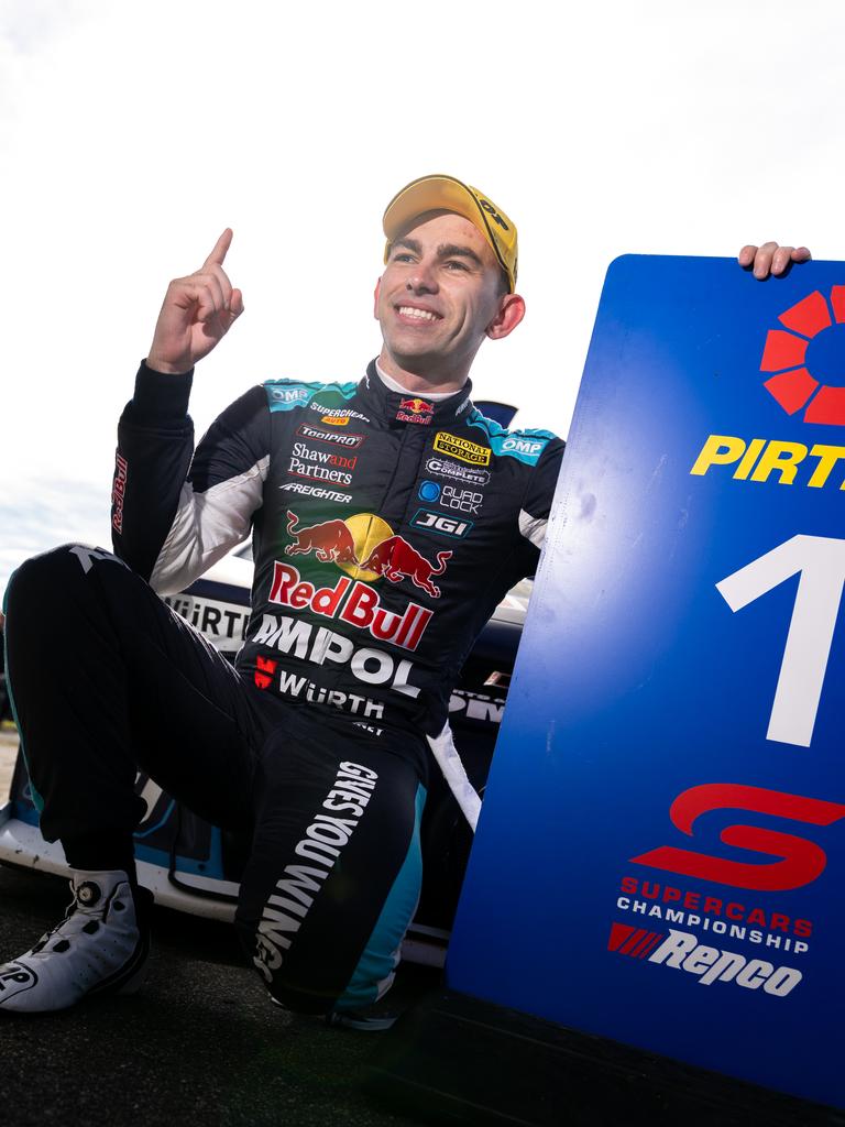 Broc Feeney celebrates his second win of the season. Picture: Daniel Kalisz/Getty Images